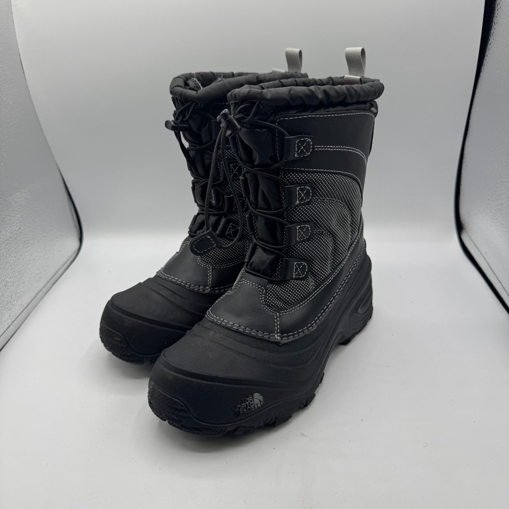 The North Face Snow Boots Youth 5 Black Insulated Waterproof Winter ThermoFelt